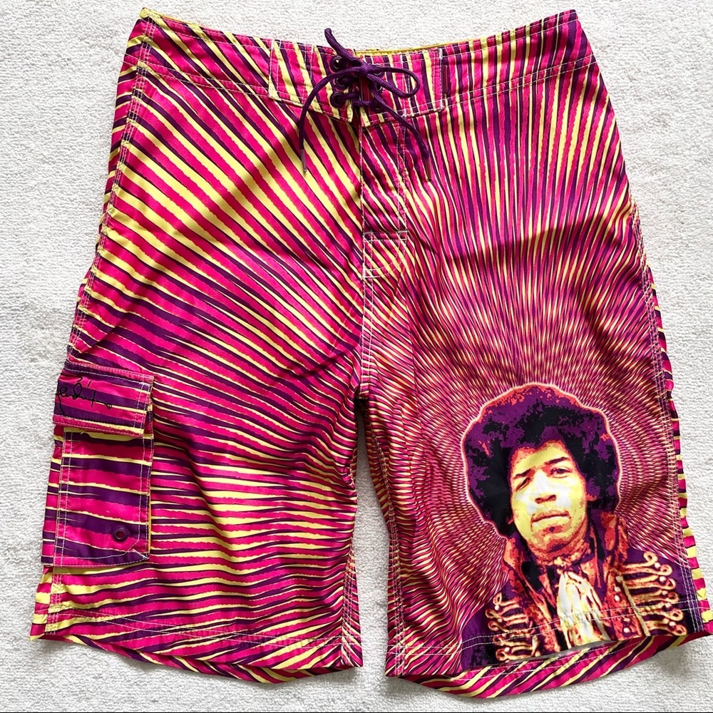 DRAGONFLY JIMI HENDRIX Psychedelic Board Shorts Size 32 Street Wear